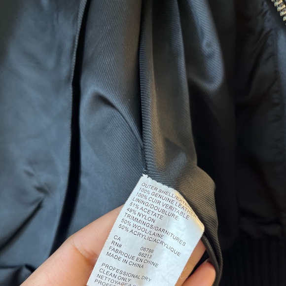 Tristan & Iseut Leather Jacket With Knit Ribbed Sleeves - Picture 4 of 15